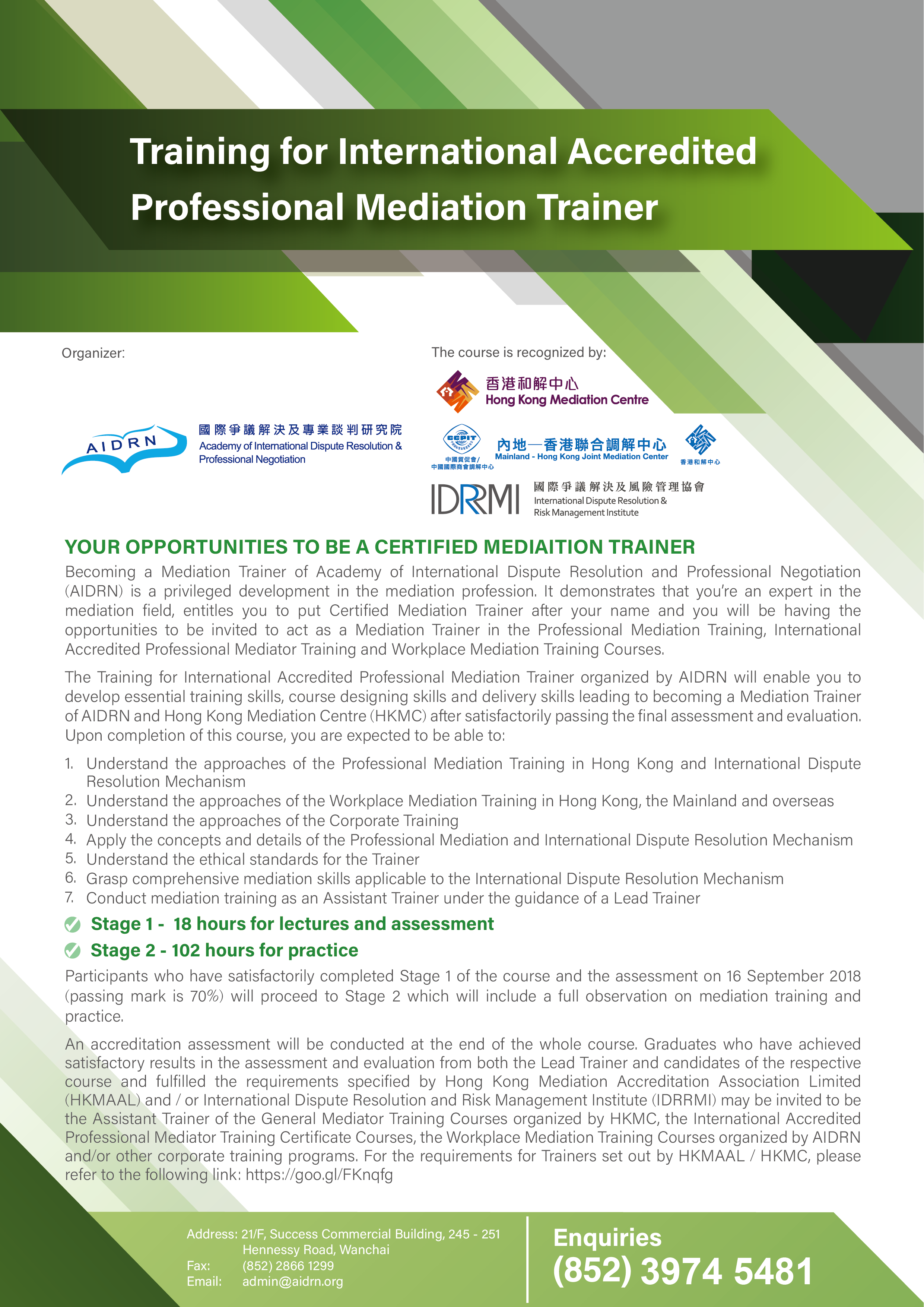 Training for International Accredited Professional Mediation Trainer-01